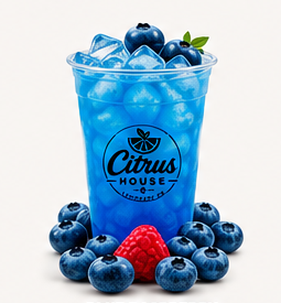 Blue raspberry lemonade with berries