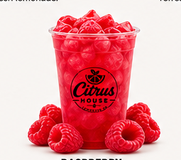 Raspberry lemonade with fresh raspberries